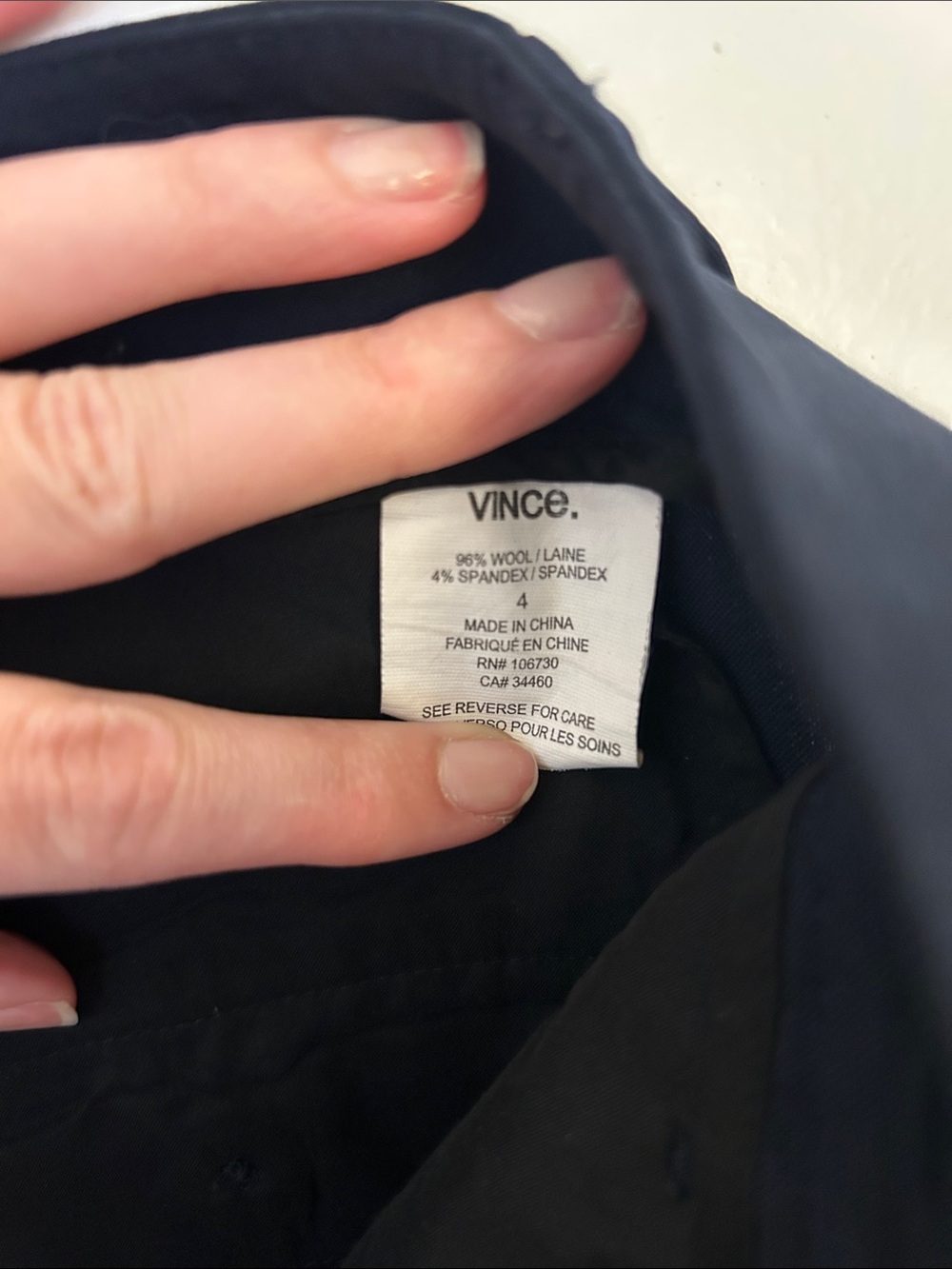 Vince Black Men's Dress Pants - Tailored Straight Leg - Picture 5 of 5